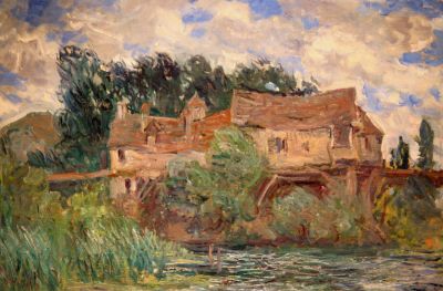 Houses on the Old Bridge at Vernon by Claude Monet

