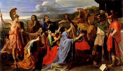 Coriolan supplié par sa famille by Nicolas Poussin