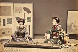 Women playing the koto and shamisen, ca. 1880s

